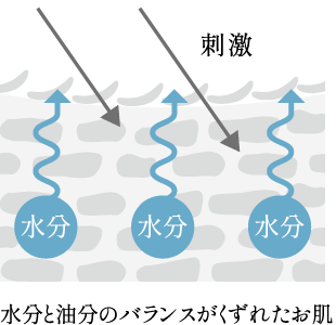 水分と油分のバランスがくずれたお肌
