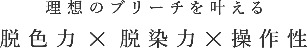 理想のブリーチを叶える脱色力×脱染力×操作性